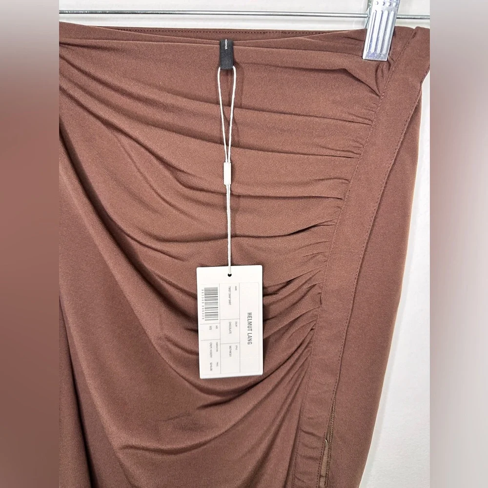 Helmut Lang NWT Brown Twist Snap Maxi Skirt Sz XXS - Picture 4 of 10